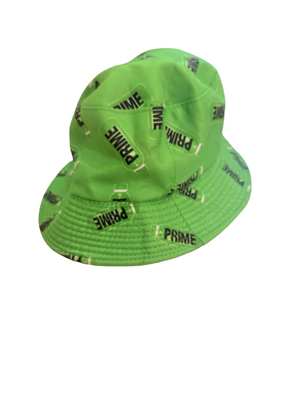 PRIME Hydration Neon Green All-Over Logo Print Bucket Hat - Youth/Unisex